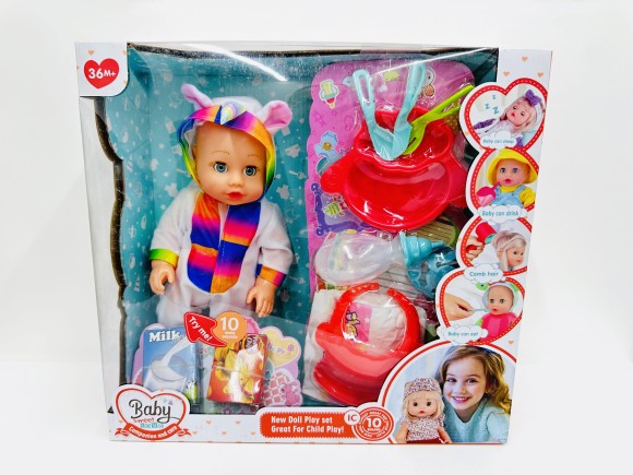 Пупс 30 см, со звуком, с аксессуарами, пьёт, писает, в/к 36*34*13,5 см