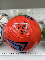 Мяч футбольный "STAR Team" PVC, 5 цв. в ассорт. (оранж. красн. зелен. желт. бел.), диаметр 22 см, в/
