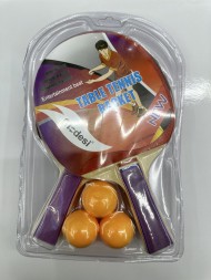Набор для игры в настольный теннис ( 2 ракетки, 3 шарика)толщина 8мм, в блистере Арт. AN01002